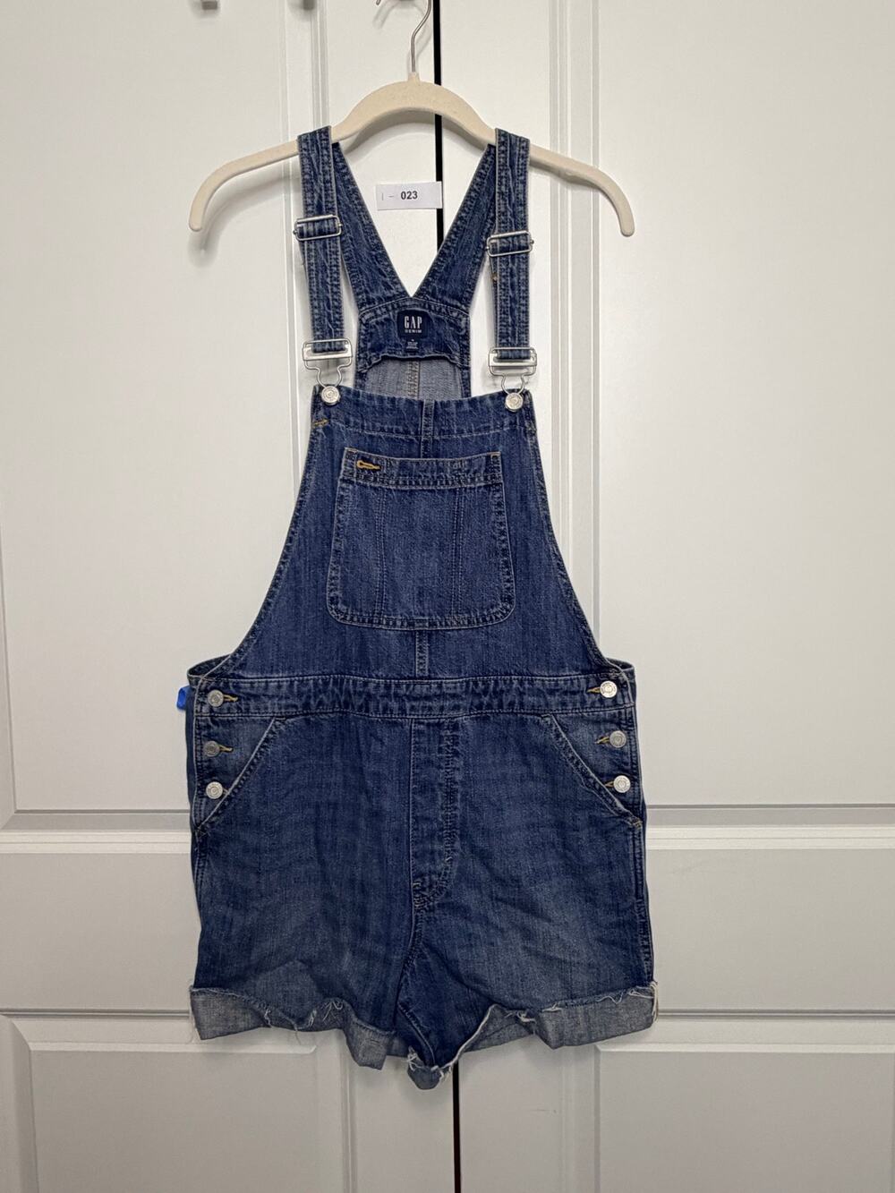 GAP Denim Short Overalls Medium Blue Jean Shortal